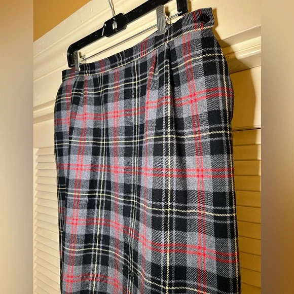 Vintage Pendleton Wool Tartan Plaid Pencil Skirt size 16 DarkAcademia Twee Prep - Picture 9 of 12